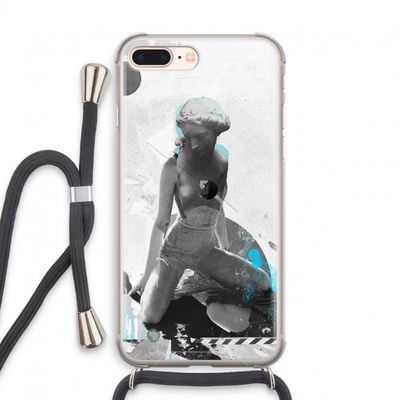 I will not feel a thing: iPhone 8 Plus Transparant Hoesje met koord