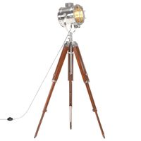 Vloerlamp driepoot 165 cm massief mangohout - Staande lamp - thumbnail