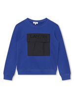 Lanvin Enfant sweat en coton à logo brodé - Bleu