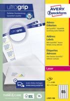 Avery L7651, Verzendetiketten, Laser, Ultragrip, wit, 100 vellen, 65 per vel, 38,1 x 21,2 mm Avery L7651, Verzendetiketten, Laser, Ultragrip, wit, 100 vellen, 65 per vel, 38,1 x 21,2 mm