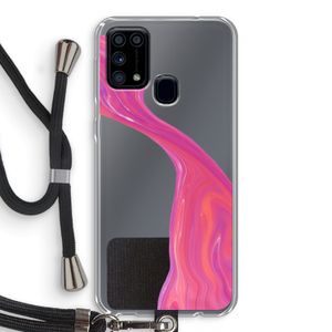 Paarse stroom: Samsung Galaxy M31 Transparant Hoesje met koord