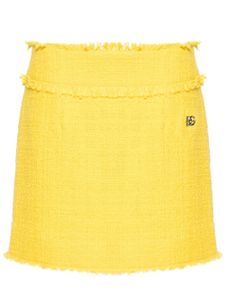 Dolce & Gabbana minijupe en tweed à coupe évasée - Jaune