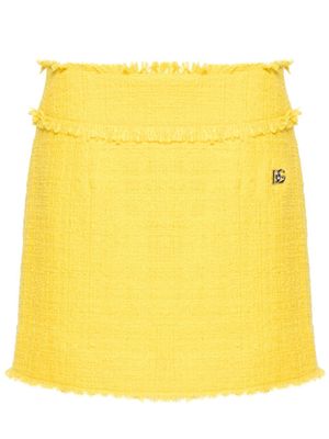 Dolce & Gabbana minijupe en tweed à coupe évasée - Jaune