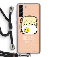 Sleep All Day: Samsung Galaxy S21 Plus Transparant Hoesje met koord