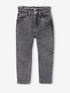 Mom jeans met hartjeszakken op de achterkant Meisje grijs