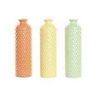 Vaas Home ESPRIT Groen Beige Terra cotta Dolomite 9 x 9 x 30 cm (3 Stuks)