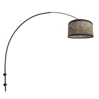 Steinhauer WandlampSparkled Light zwart met bamboe - 3695ZW