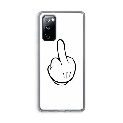 Middle finger white: Samsung Galaxy S20 FE / S20 FE 5G Transparant Hoesje