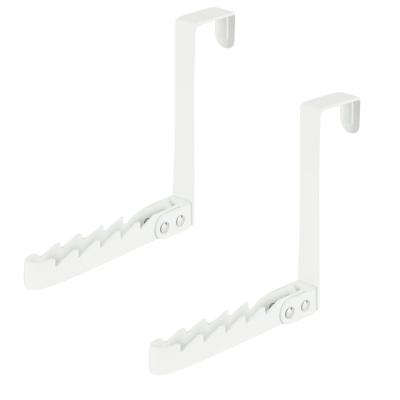 Deurhaak inklapbaar - 2x - wit - metaal - ophanghaakjes - deurkapstok