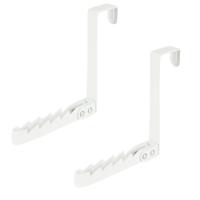 Deurhaak inklapbaar - 2x - wit - metaal - ophanghaakjes - deurkapstok