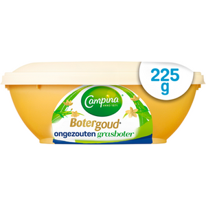 Campina Botergoud Ongezouten Grasboter  Beker/kuipje 225g bij Jumbo