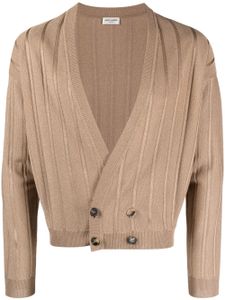 Saint Laurent cardigan à col v profond - Marron