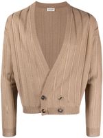 Saint Laurent cardigan à col v profond - Marron