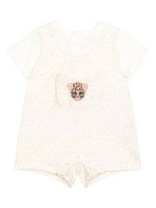 Dolce & Gabbana Kids barboteuse à logo appliqué - Tons neutres