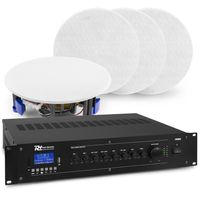 Geluidsinstallatie met 4x NCSP5 inbouw speaker en PRM60 versterker met - thumbnail