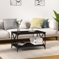 Salontafel 80x50x45 cm bewerkt hout en ijzer zwart - thumbnail