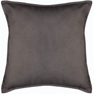 Bank/sierkussens huiskamer Sophia - 45 x 45 cm - donkergrijs - polyester - met rits