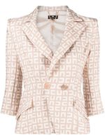 Elisabetta Franchi blazer à logo imprimé - Rose - thumbnail