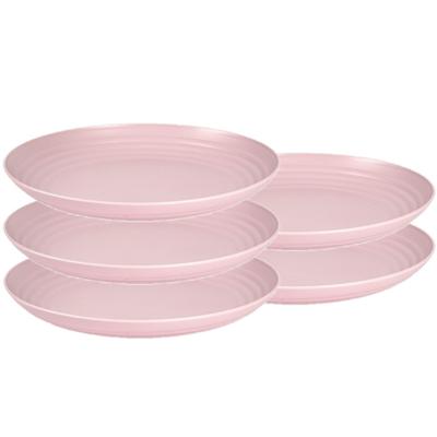 PlasticForte Bord - Set van 10x stuks - D25 cm - roze - kunststof - rond - camping bord - dinerbord