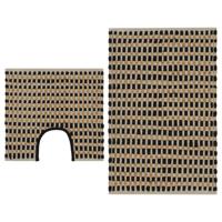 VidaXL Badmattenset handgeweven jute en stof naturel en zwart