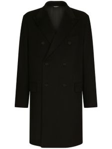 Dolce & Gabbana manteau en laine à boutonnière croisée - Noir