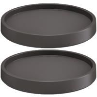 Prosperplast Plantenonderzetter - 2x - rond - 45 cm - antraciet