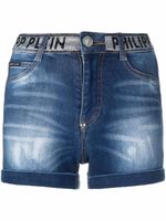 Philipp Plein short en jean Stones - Bleu