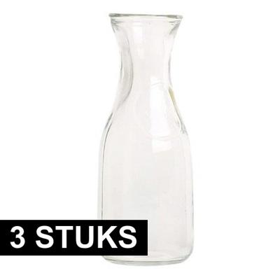 Glazen water karaf - 3x - sap/wijn karaf - van 0,5 liter - Karaffen - tafel / keuken - artikelen - s