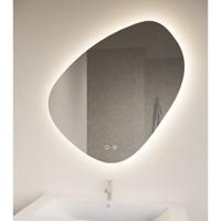 Badkamerspiegel Fury | 120x120 cm | Driehoekig | Indirecte LED verlichting | Touch button | Met spiegelverwarming