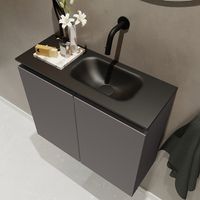 Mondiaz Ture 60cm toiletmeubel dark grey met wastafel urban rechts geen kraangat - thumbnail