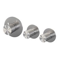 Brauer Brushed Carving inbouwthermostaat - met inbouwdeel - 3 carving knoppen - PVD - geborsteld RVS 5-NG-089