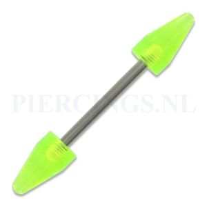 Barbell acryl cones UV geel doorzichtig