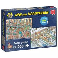 Jan van Haasteren ‚Äì Santa‚Äôs Factory en Christmas Eve Puzzel 2x 1000 Stukjes