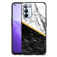 OPPO Reno5 5G | Find X3 Lite Marmeren Print Telefoonhoesje Marmer Wit Zwart - Origineel Cadeau Man - thumbnail