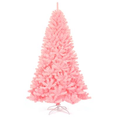 225 cm Roze Kunstkerstboom Scharnierende Sparren Volle Boom 100% Nieuw PVC Materiaal 1258 Takken Kersenbloesem Kleur