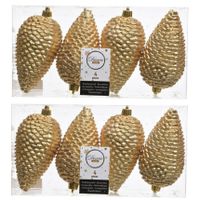 12x Gouden dennenappels kerstballen 12 cm kunststof glitter