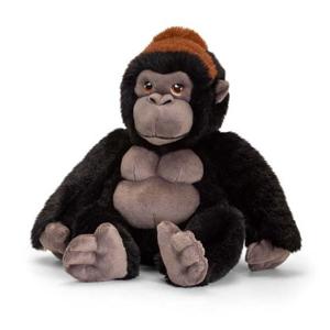 Knuffel Gorilla aap - zwart - pluche - knuffeldier - 20 cm