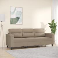 Driezitsbank 180 cm microvezelstof taupe