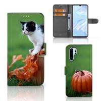 Huawei P30 Pro | Telefoonhoesje | Met pasjeshouder | Kitten
