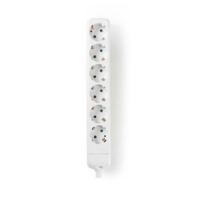 Nedis Stekkerdoos | Randaarde stekker / Type F (CEE 7/7) | 6-wegs | 3680 W | 16 A | Wit | 1 stuks - EXSO600F1WT - EXSO600F1WT
