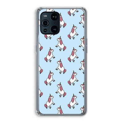 Eenhoorns overal: Oppo Find X3 Transparant Hoesje