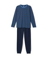 HEMA Herenpyjama Jesse jersey strepen donkerblauw (donkerblauw)