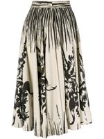 Lily Montez Vintage printed midi skirt - Tons neutres