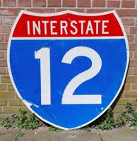 Interstate 12 Verkeersbord - 91 x 91cm - Origineel