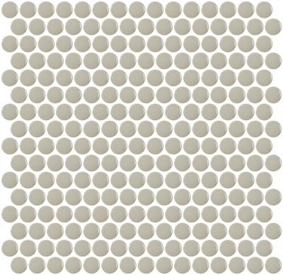Mozaïek tegels Penny Grijs Glans 31,5x29,1 - Rond Wand en vloer Geglazuurde porseleinen steengoed