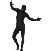 Carnaval verkleed Second skin pak/jumpsuit - uni kleur geheel zwart - volwassenen Carnaval verkleed Second skin pak/jumpsuit - uni kleur geheel zwart - volwassenen