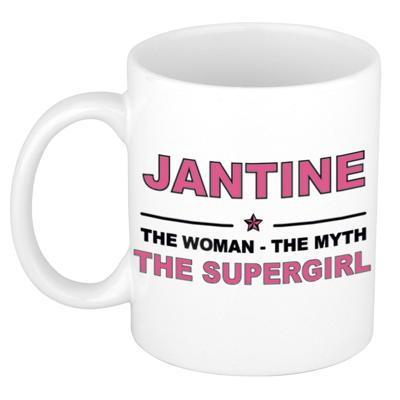 Jantine cadeau mok - Woman Myth Supergirl - naam koffiemok - 300 ml - collega - moederdag Jantine cadeau mok - Woman Myth Supergirl - naam koffiemok - 300 ml - collega - moederdag