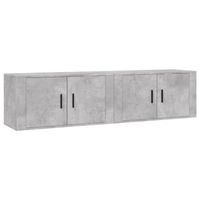 The Living Store TV-wandmeubel Betongrijs - 80x34.5x40 cm - Duurzaam bewerkt hout - 2 stuks