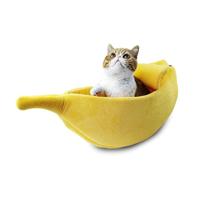 Creatieve kennel banaan vorm kat strooisel winter warm huisdier nest maat: XL (geel)
