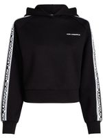 Karl Lagerfeld hoodie crop à bande logo - Noir